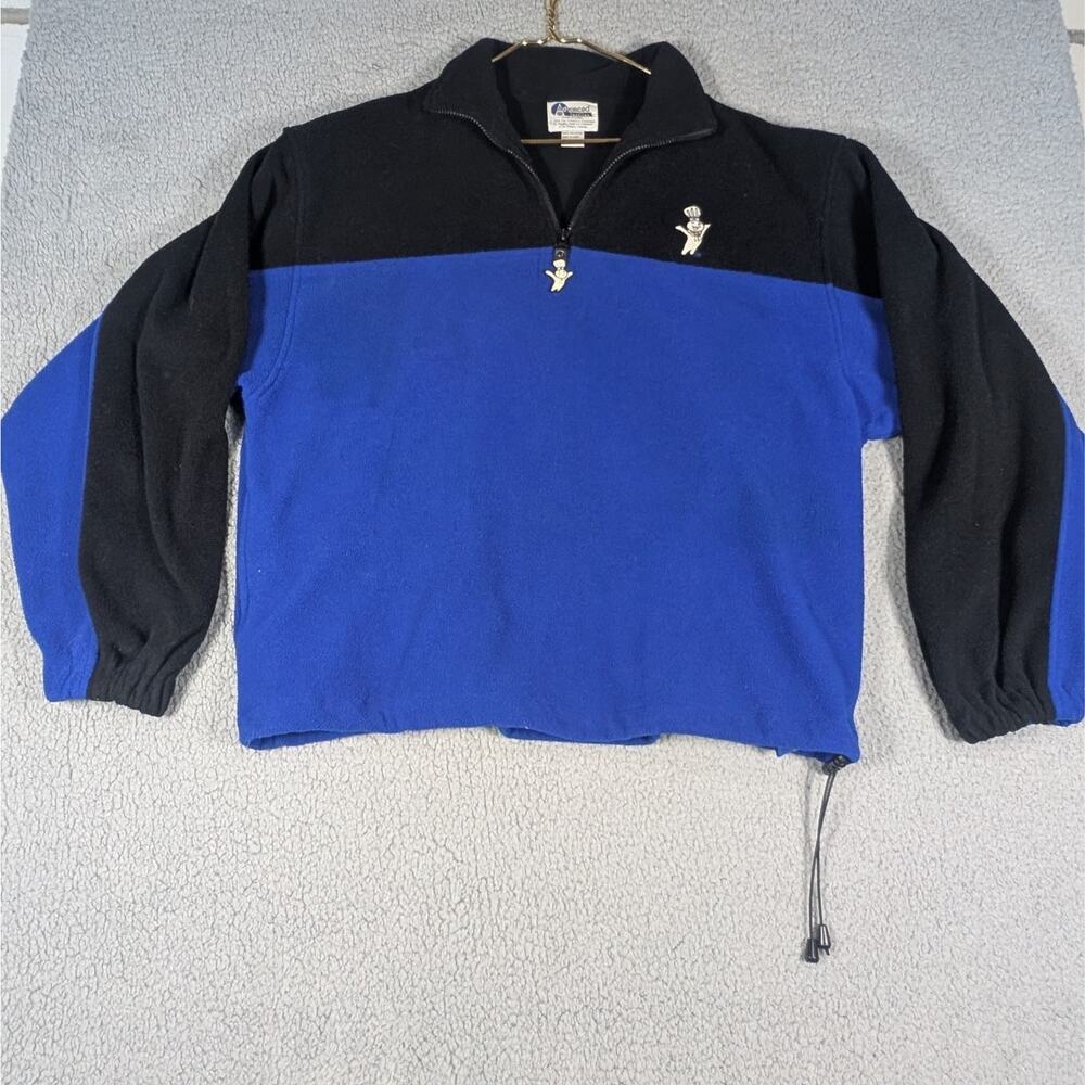 Vintage Advanced Textiles Pillsbury Doughboy Fleece Jacket Mens Large Blue